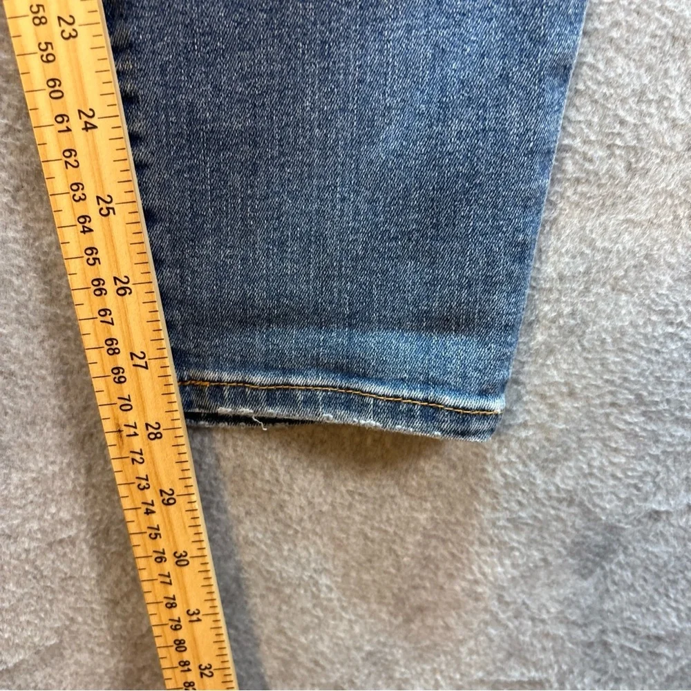 KUT Connie Ankle Skinny Jeans Womens 12 Whiskers Faded Washout Fray Holes Logo - Picture 8 of 12